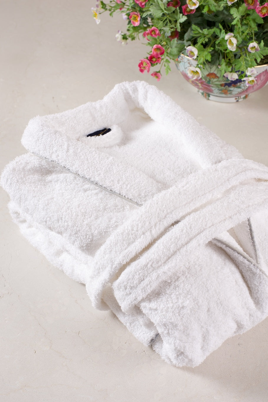 Shawl Corded Silver Bath Robes
